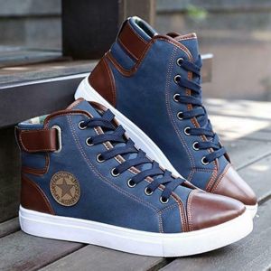 Fashion Men&#039;s Oxfords Casual High Top Shoes Leather Shoes Canvas Sneakers Boots